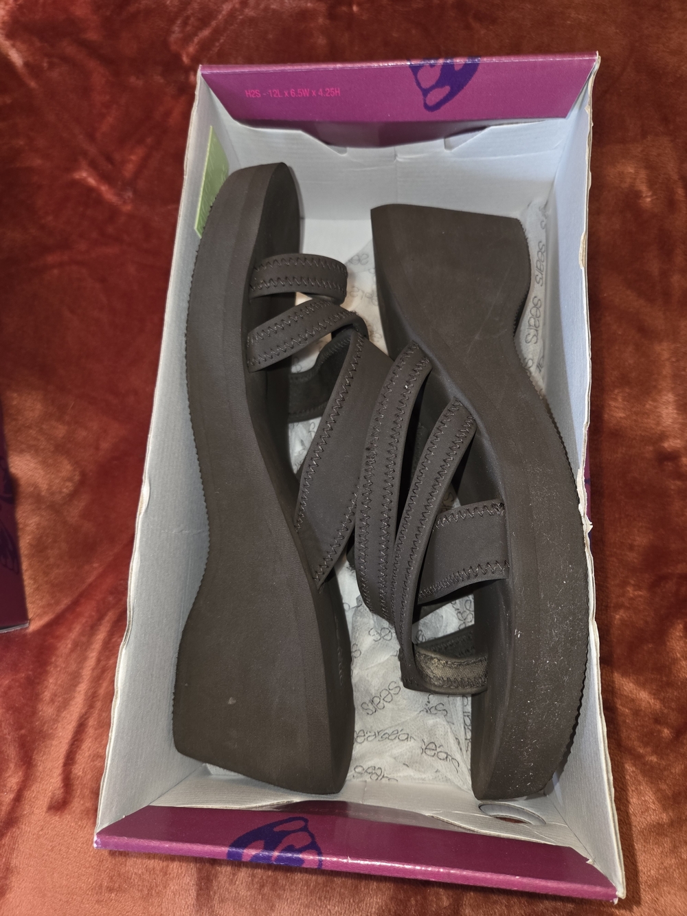 Wedge Flip Flop Sandals in Dark Brown - Picture 6 of 6